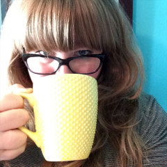 I took a LOT of silly little selfies to get this shot. textured yellow mug