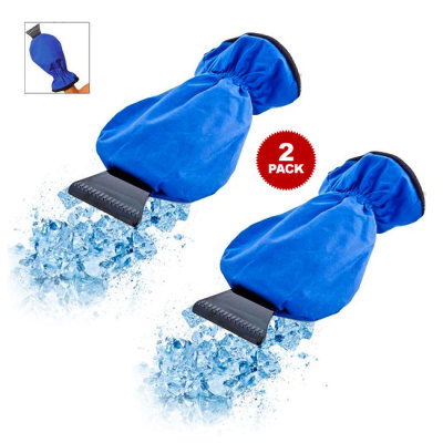 2-Pack Windshield Ice Scraper Mitt